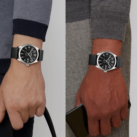 ⚡Silver Black Mens Watches Analog Quartz Sports Unisex Fashion Casual Designer - Picture 5 of 9